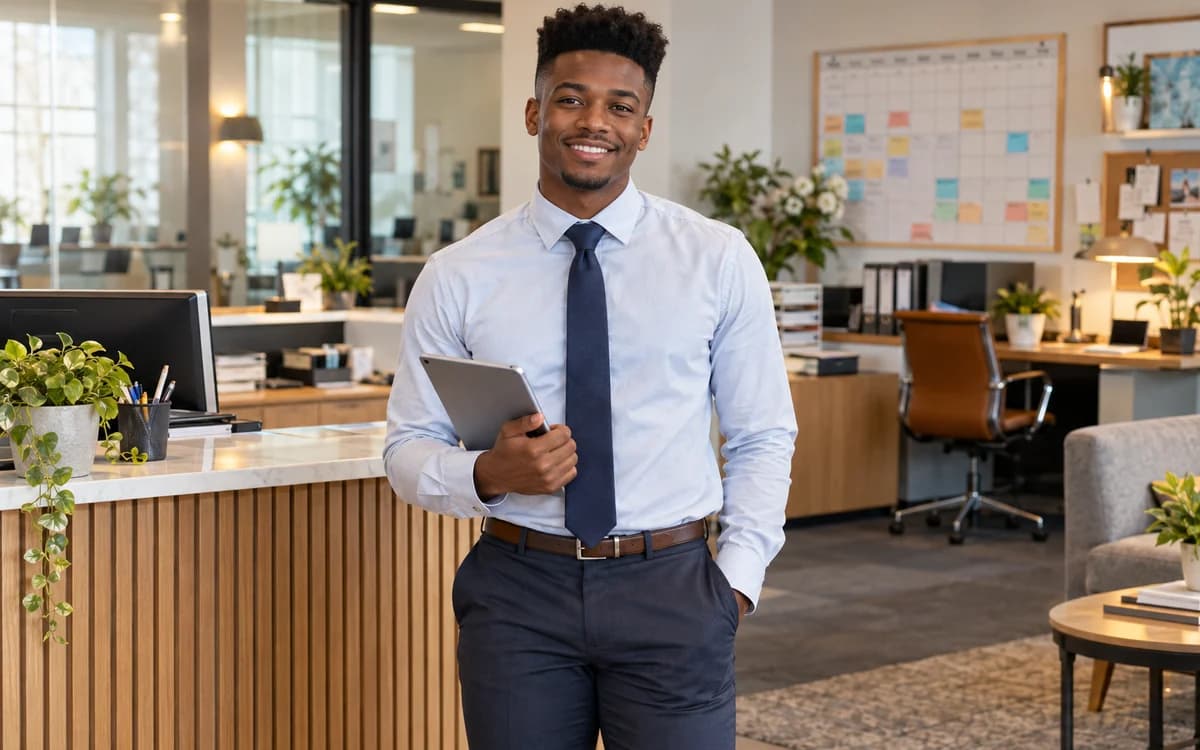 Administrative Assistant at work in a professional setting