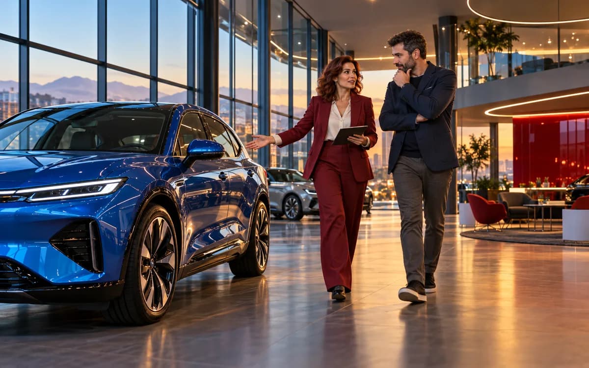 Automotive Salesperson at work in a professional setting
