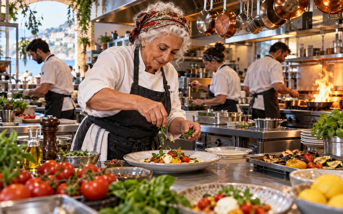 Chef at work in a professional setting