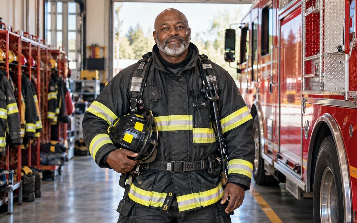 Firefighter at work in a professional setting
