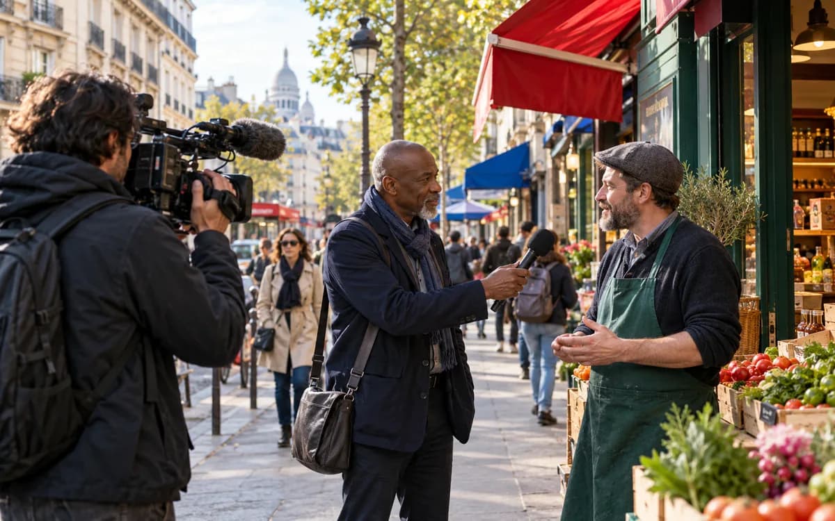 Journalist at work in a professional setting