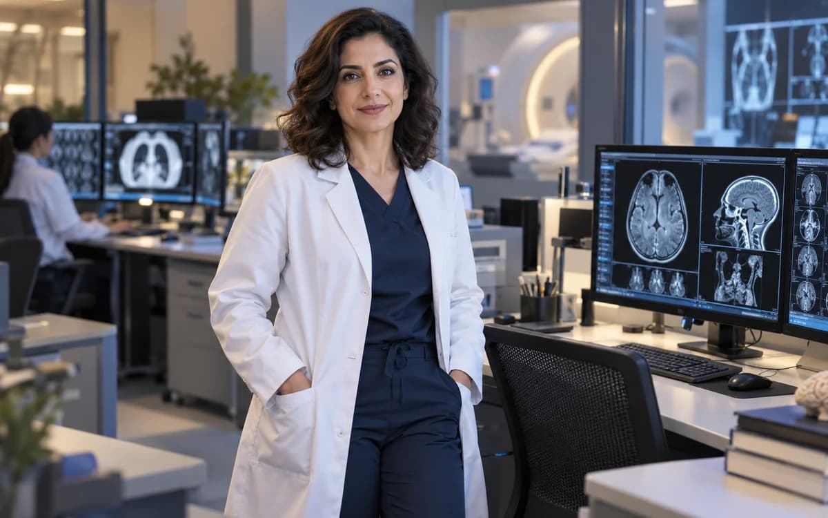 Radiologist at work in a professional setting