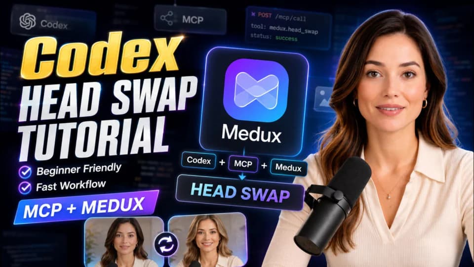 How to swap a full head in an image with Medux MCP — tutorial cover