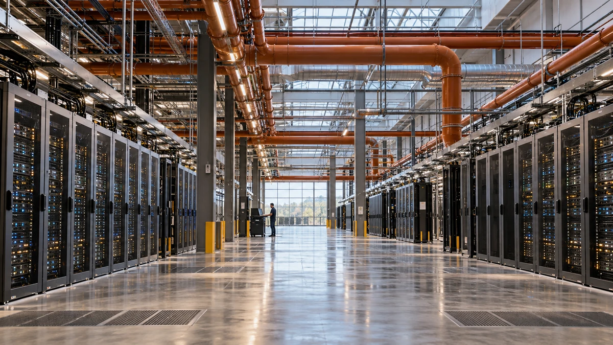 A large data-center hall illustrating the infrastructure for frontier models.